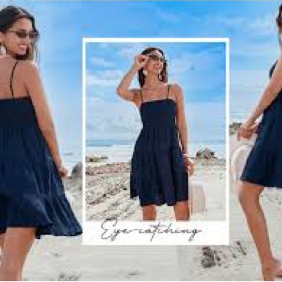 C&C California Blue Sleeveless Pleated Sundress - Picture 6 of 12